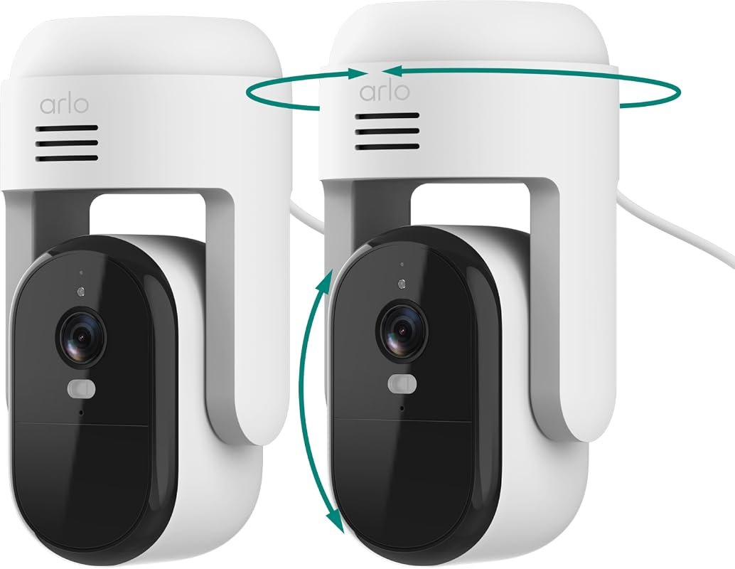 Arlo Essential Outdoor Pan‑Tilt‑Zoom Security Camera – 2K Wired, Dual‑