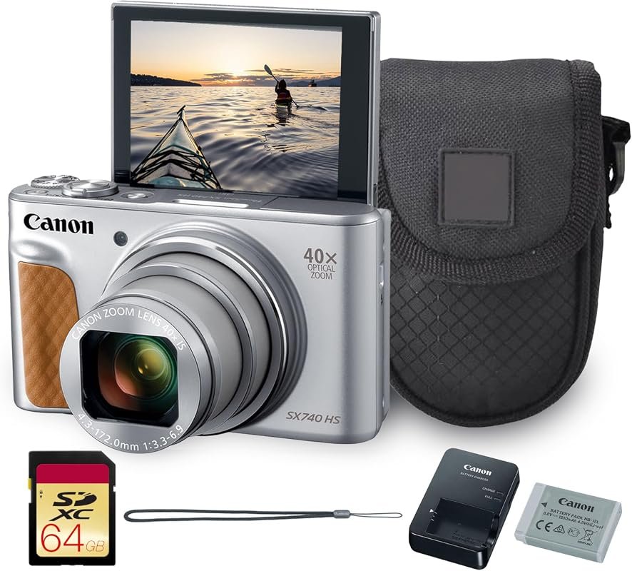 Canon PowerShot SX740 HS 20.3MP Digital Camera – Silver, 40x Optical Z
