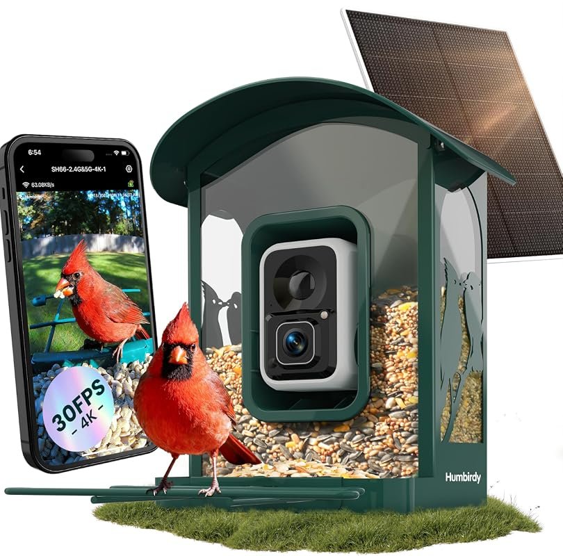 4K Solar-Powered Smart Bird Feeder Featuring High‑Definition Camera, No Subscription