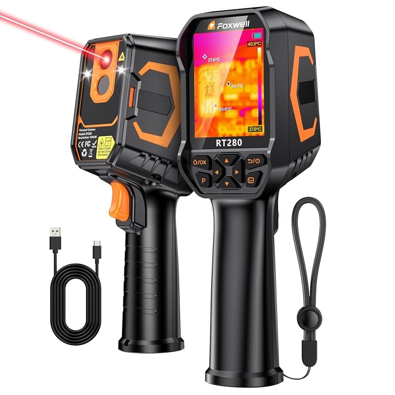 FOXWELL RT280 thermal imaging camera features a 2.8" LCD, 320×240 sens