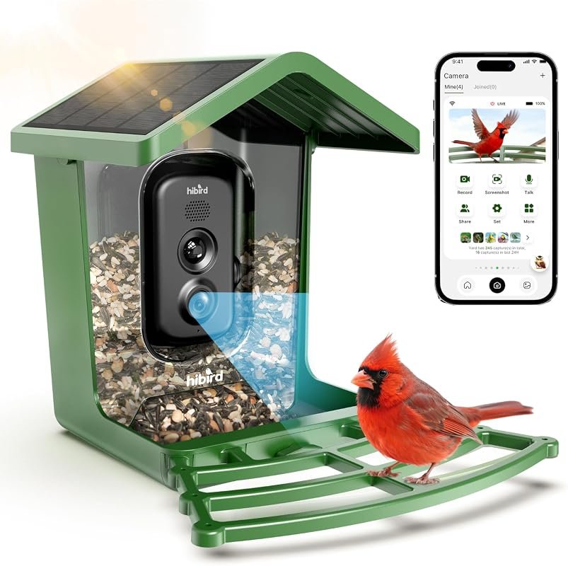 Hibird 4K Smart Bird Feeder – 2.4/5 GHz Wi‑Fi, Auto Video Capture, Rea