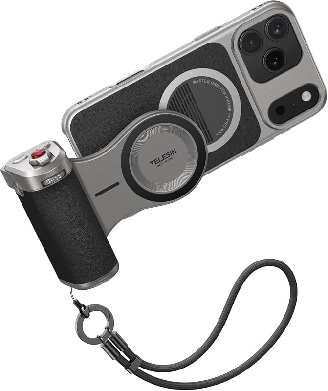 TELESIN Magnetic DSLR‑Style Master Grip – Universal Fit for iPhone and