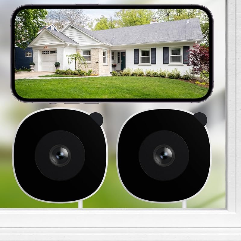 INFIYA No‑Drill Dual‑Band 2K (3MP) Window Cameras – 2‑Pack for Home Se