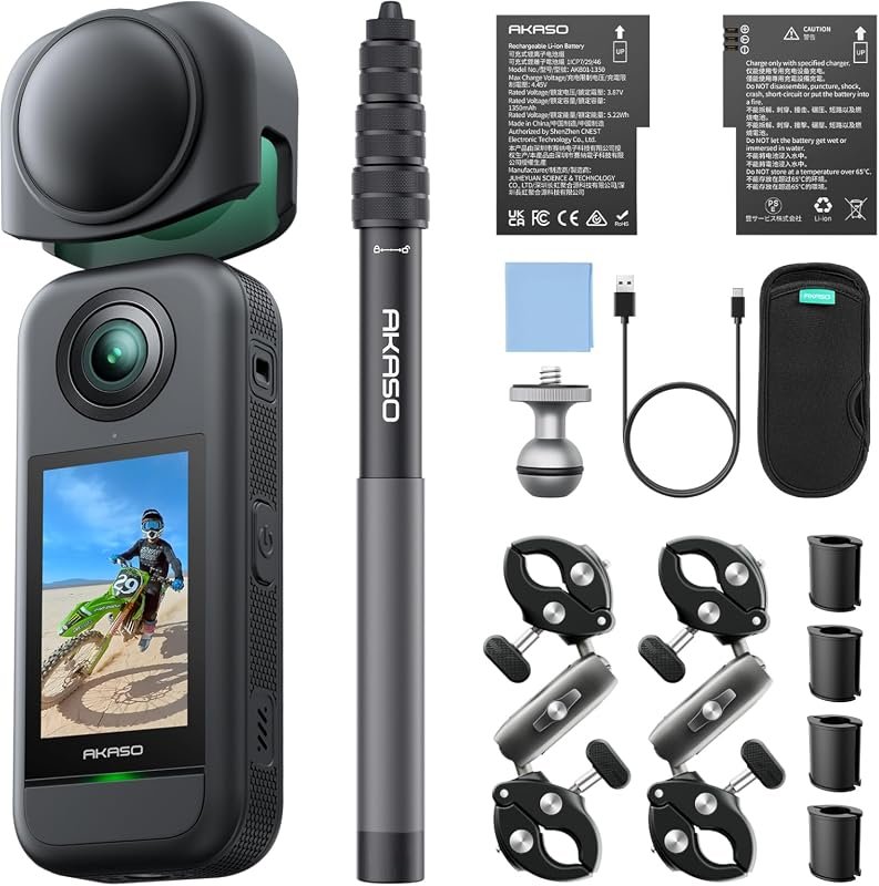 AKASO 360 Action Camera Combo – 5.7K 360° video, SuperSmooth stabiliza