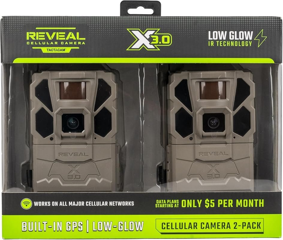 TACTACAM Reveal X 3.0 Cellular Trail Camera 2‑Pack featuring 4K Photo,