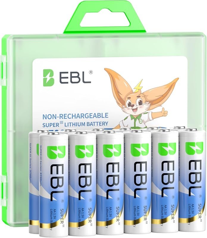 EBL Super III AA Lithium Batteries – 12‑Pack, 3700mAh 1.5V Power for B