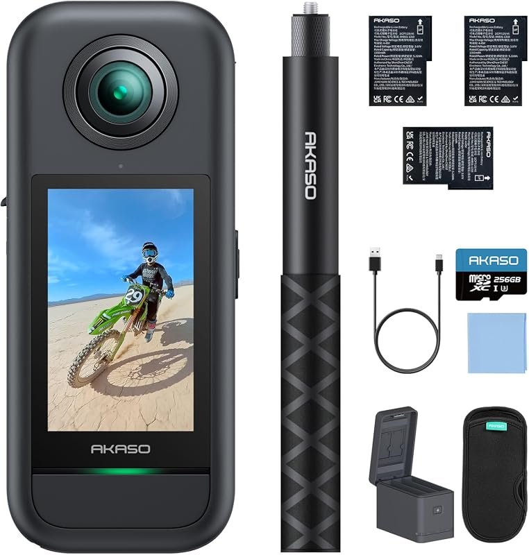 AKASO 360 Action Camera Creator Combo – 5.7K 360 video, SuperSmooth st
