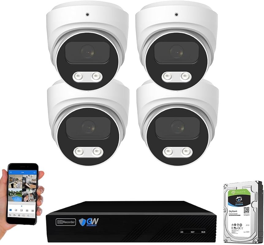 GW Security 8‑Channel 12MP NVR with 4K Color Night Vision, Complete Se