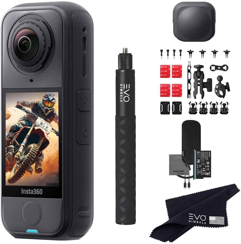 Insta360 X4 Air Motorcycle Bundle – 8K 360 Action Camera with Replacea