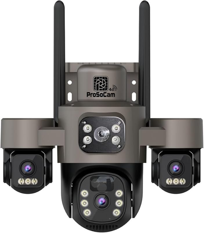 ProSoCam 6MP HD 4G Cellular Solar Security Camera – Triple Lens, High‑