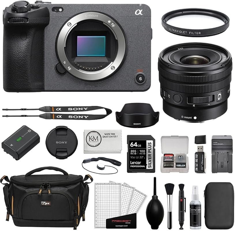 Sony FX30 Cinema Camera Bundle with 10‑20mm f/4 PZ G lens, 64GB card,