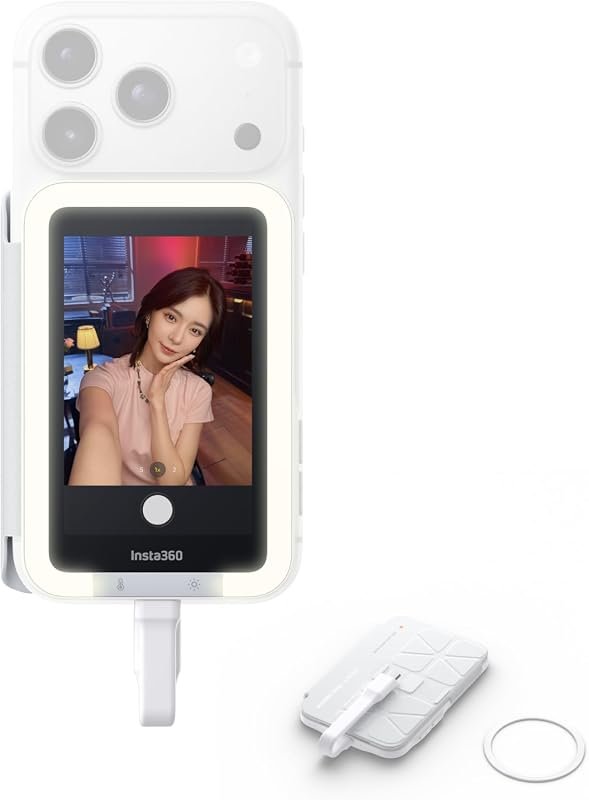 Insta360 Snap 4K Magnetic Selfie Screen with built‑in light for high‑r