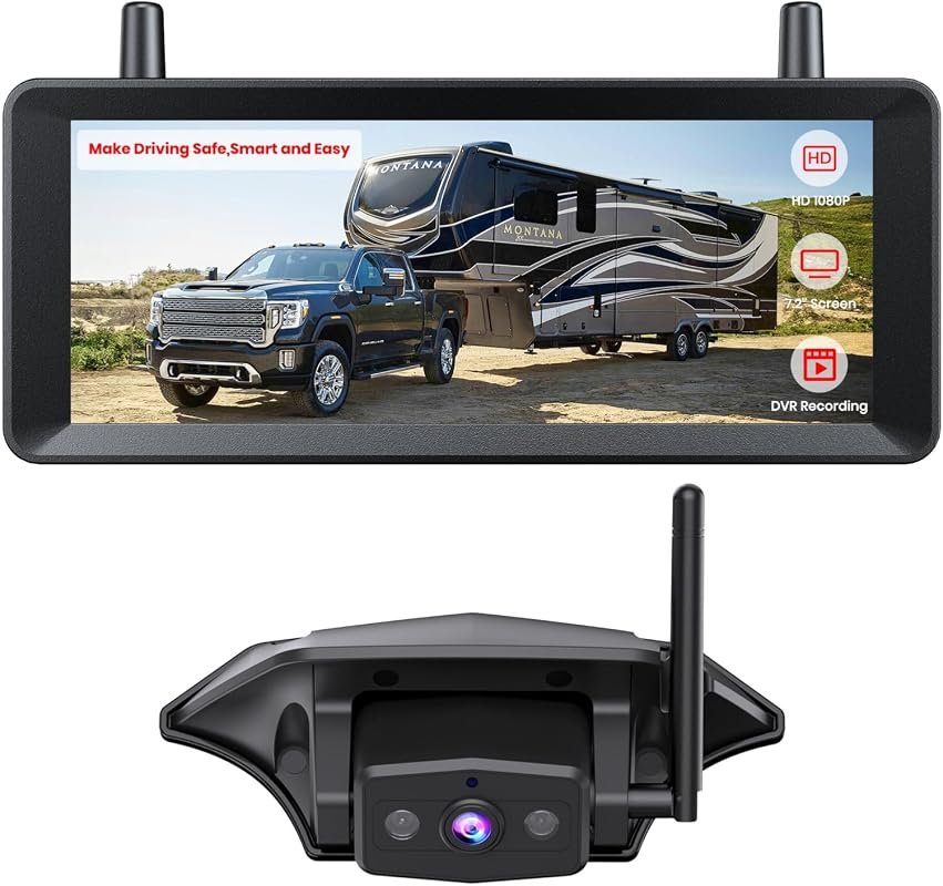 AUTO‑VOX Wireless RV Backup Camera – 30‑Minute Plug‑and‑Play Setup, 1080P HD, 170° View, Compact Design
