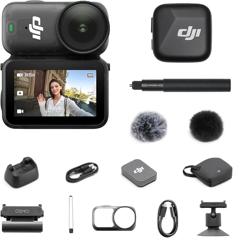 DJI Osmo Nano Vlog Combo with 128 GB Storage, 4K Wearable Camera, Mini