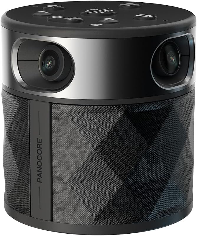PANOCORE360 360° meeting camera with speaker‑mic array, auto‑speaker focus, 1080p output, AI voice isolation and Webex/Zoom/Teams compatibility.
