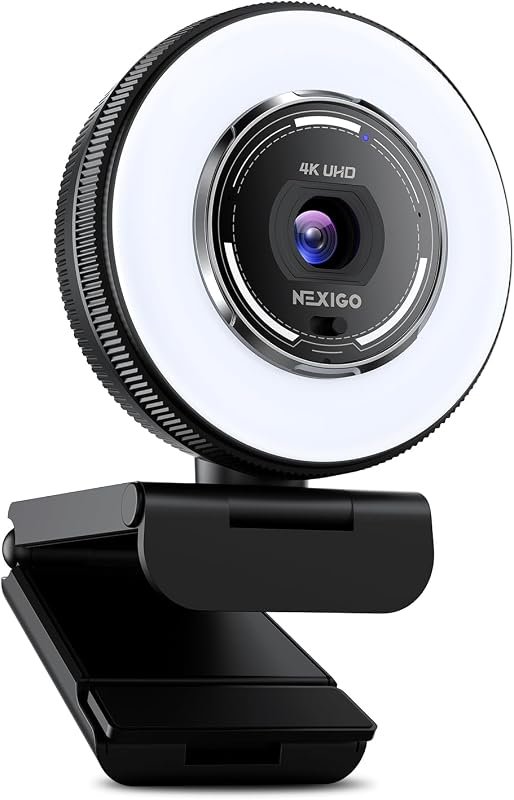 NexiGo N680E Pro 4K Webcam with Ring Light, PDAF Autofocus, 1080p 60FP