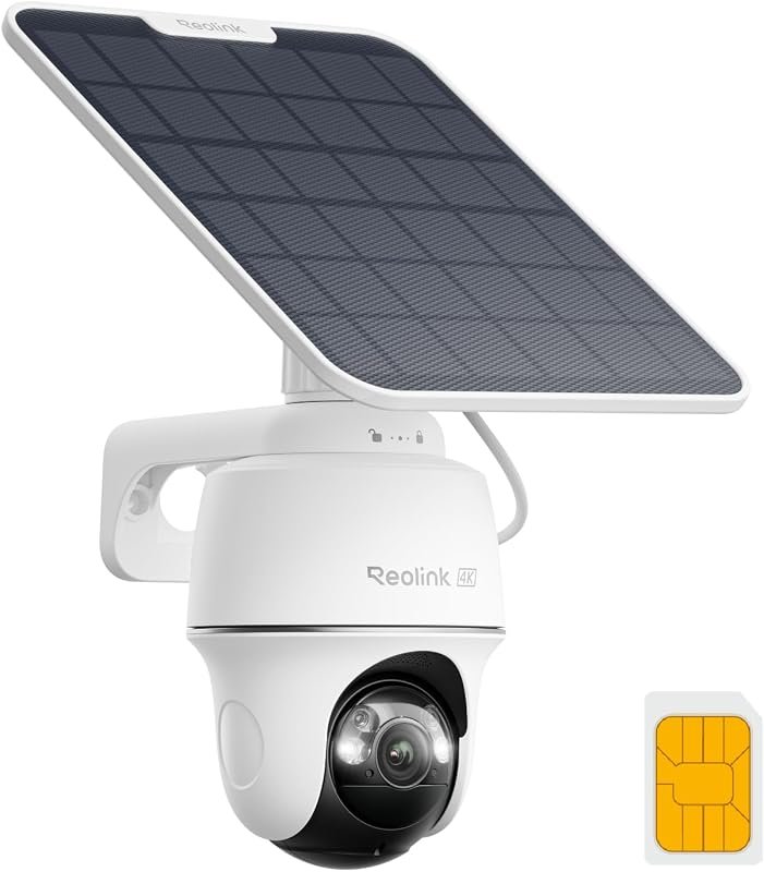 REOLINK 4K Solar Security Camera – Wireless Outdoor, 4G LTE Cellular C