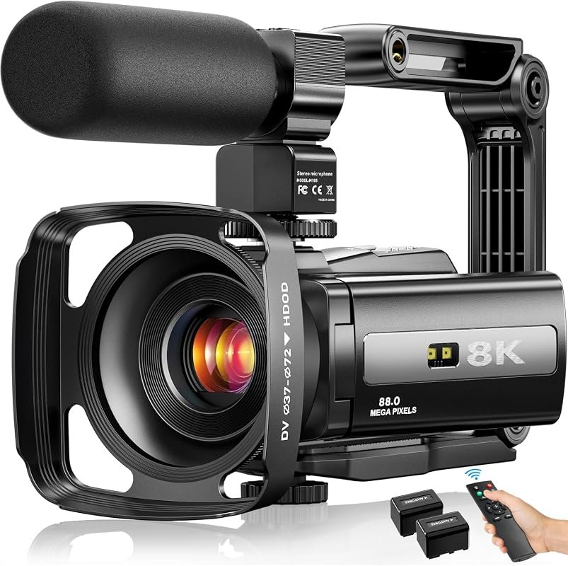 FlyFrost 8K 88MP Camera with 18x Zoom, 3.0″ Touchscreen, Wi‑Fi, IR Nig