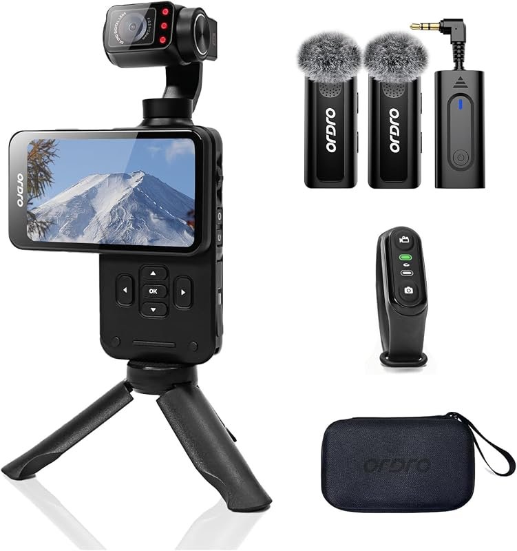 ORDRO M5 Pocket Camcorder delivering 4K 60fps video, compact design, b