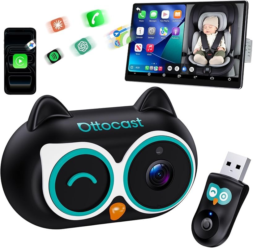 OTTOCAST Cabin Care Baby Car Camera with Wireless CarPlay – 1080P HD R
