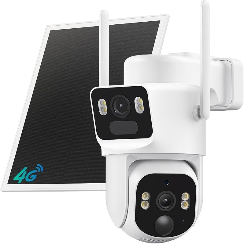ELYSOO Dual‑Lens 4G LTE Camera with 2K Video, No WiFi, 360° Night Visi