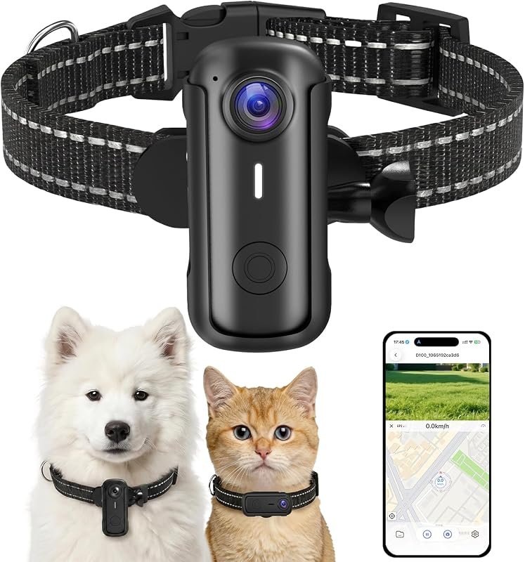 XS-Size Cat Camera Collar with App, 1080P HD Video, Included 8GB SD Ca