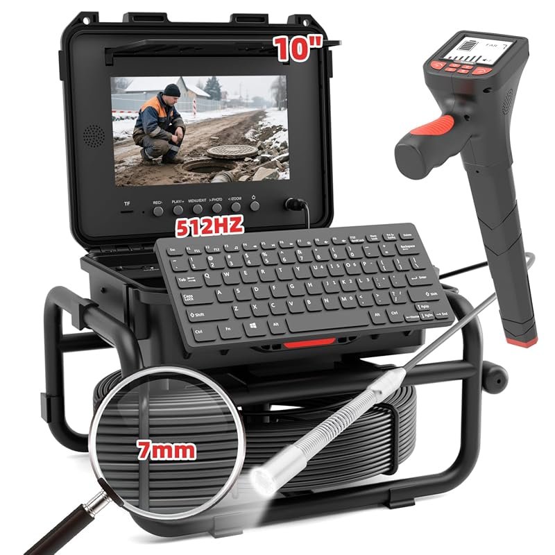 Sanyipace sewer camera with pipe locator, 512Hz transmitter and distan
