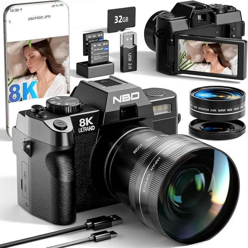 NBD 8K Dual‑Lens Digital Camera with 16X Optical Zoom – Professional‑G