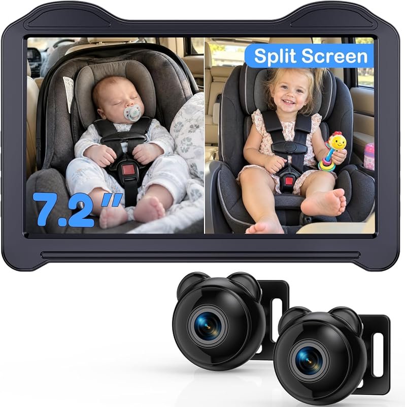 1080P Dual Baby Car Camera for Twins – 7.2