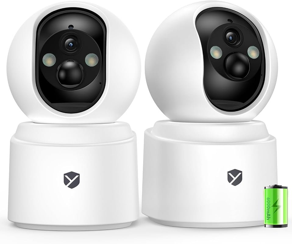 Battery‑Powered Indoor Security Camera – 2‑Pack Wireless System with 2