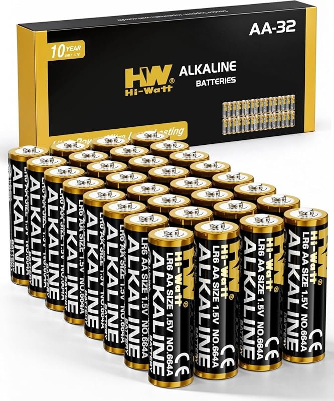 HW 32‑Pack Alkaline AA Batteries – Reliable Long‑Life Power for Remote