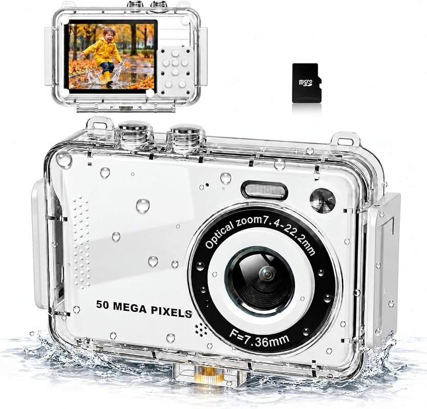 Momilla Kids Camera with Waterproof Case, 4K Vlogging Capabilities, Du