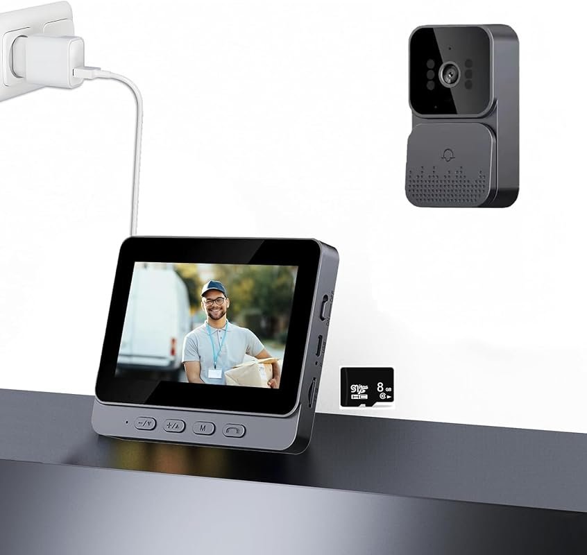 M10 Doorbell Camera with Monitor, Two‑Way Audio, Night Vision, Waterpr