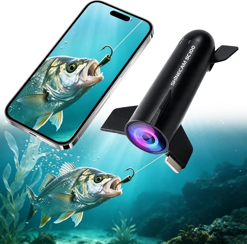 1080P HD fishing camera with 136° wide-angle view and 164ft waterproof