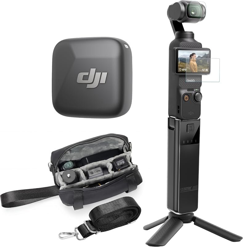 DJI Osmo Pocket 3 Vlog Bundle with 1‑inch CMOS camera, 2‑inch Rotatabl