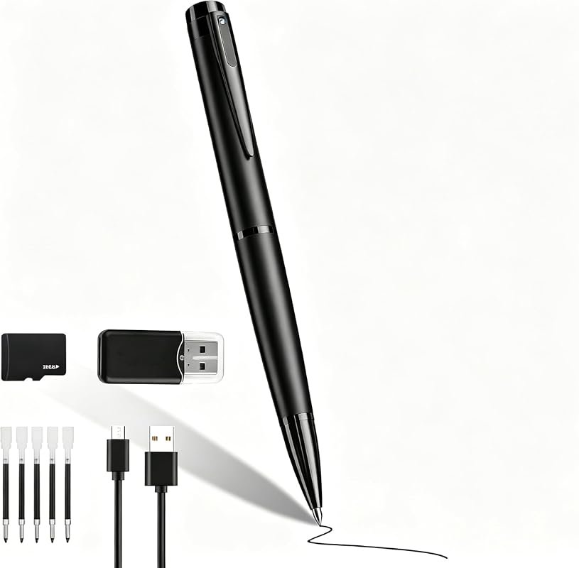 1080P HD pen‑shaped mini camera offering discreet pet security and nan
