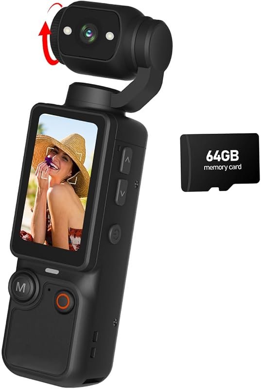 Molegar Mini Vlogging Camera with 180° Rotating Lens, Portable Pocket
