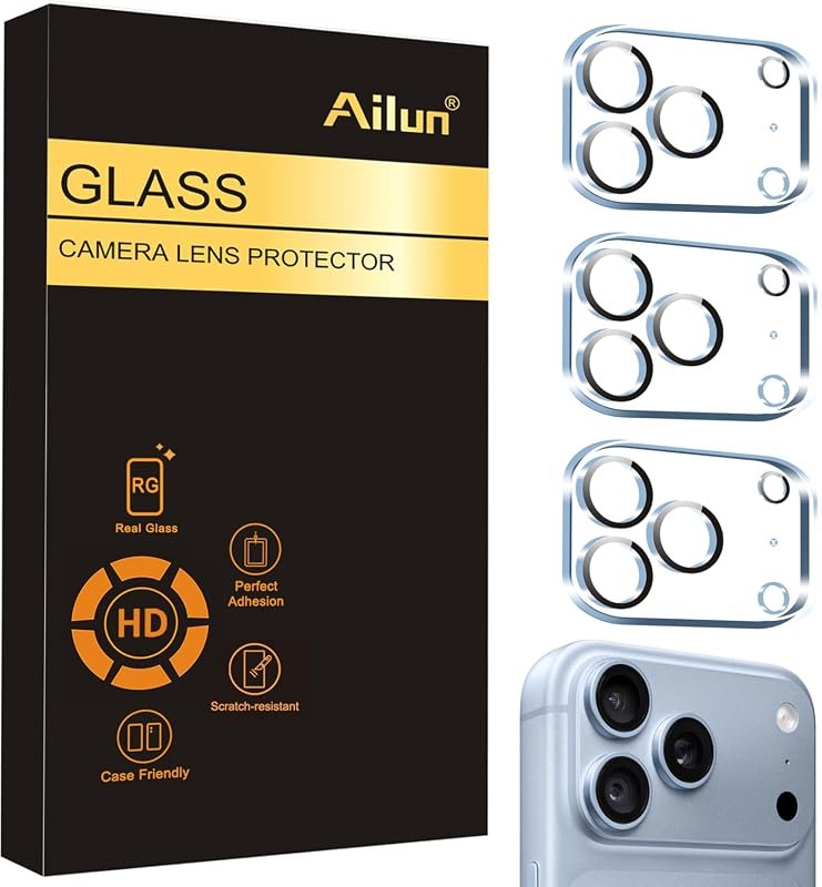 Ailun 3‑Pack Camera Lens Protector Set for iPhone 18 Pro Max – Tempere