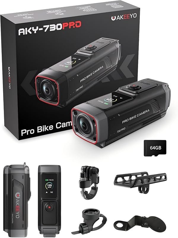 AKEEYO 730Pro 4K Motorcycle Dash Cam – Night Vision, 146° Wide Angle, 