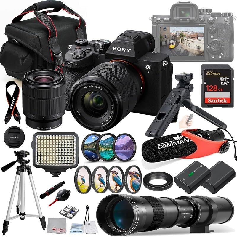 Sony a7 IV Mirrorless Camera Bundle with 28-70mm Lens, 420-800mm Telep