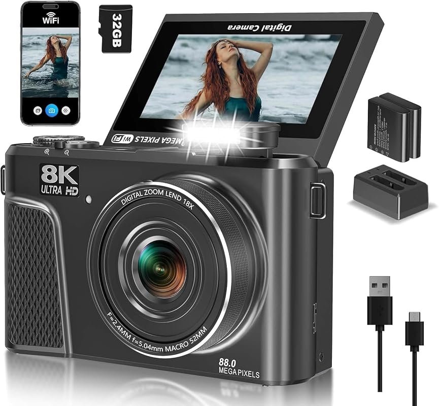 8K Digital Camera for Photography and YouTube Vlogging – High‑Resoluti