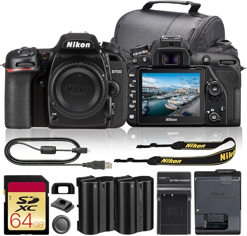 Nikon D7500 20.9MP DSLR Camera Body Bundle with versatile accessories 