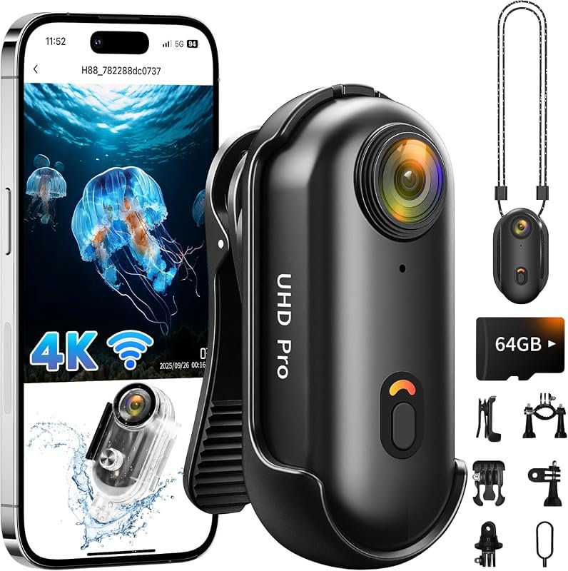 2026‑ready Body Camera 4K with 64 GB internal storage, upgraded vloggi