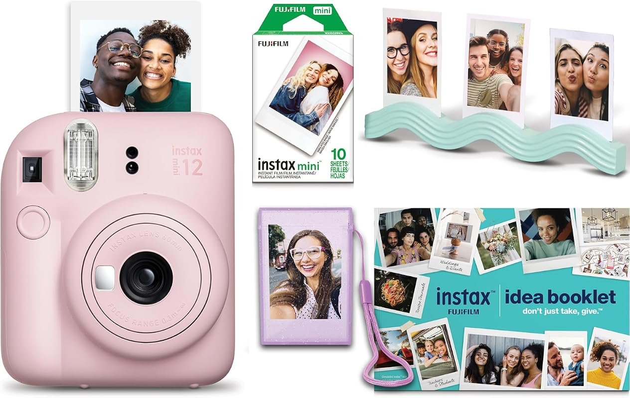 Fujifilm Instax Mini 12 Instant Camera Holiday Bundle 2026 in Blossom 
