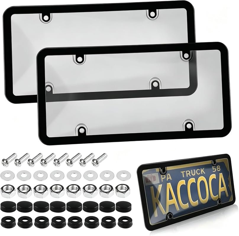 Grey Clear License Plate Camera Blocker Cover – Transparent Shield Pro