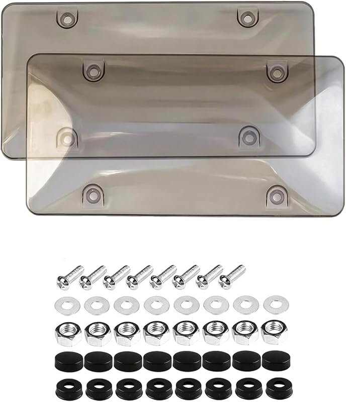 Grey‑A License Plate Camera Blocker Protector Cover – Transparent, Eas