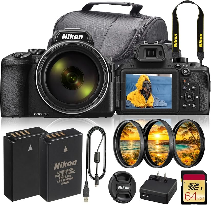 Nikon COOLPIX P950 Bundle – 83x Optical Zoom, 16 MP sensor, 4K UHD vid