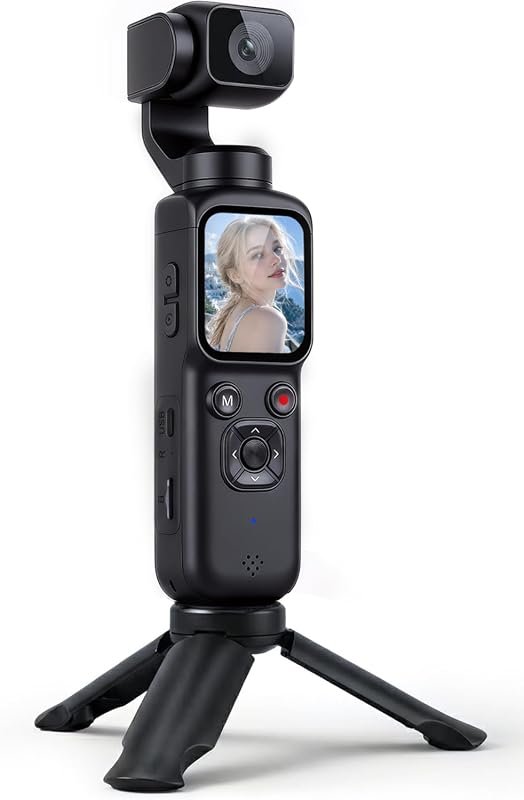 PocketCam 4K Vlogging Camera featuring Tripod Mount, Pocket Size Desig