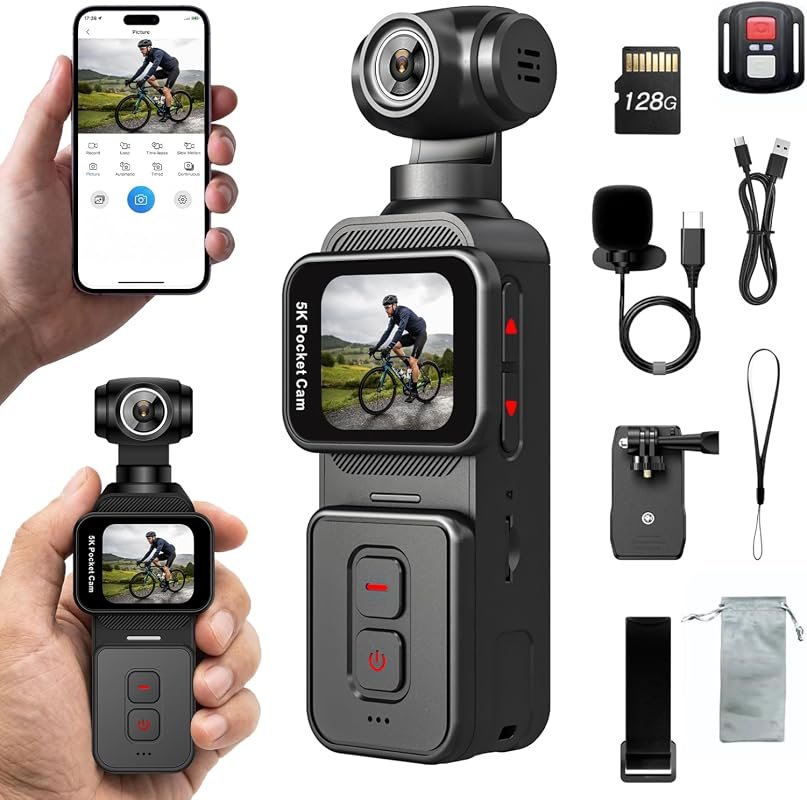 5K pocket vlogging camera featuring AI face tracking, Wi‑Fi connectivi