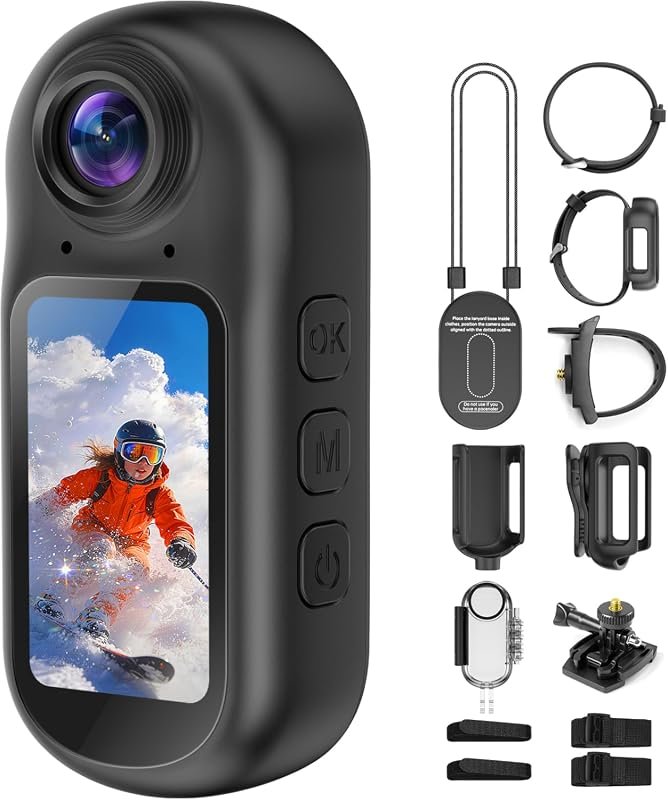 4K Mini Body Camera – POV action cam featuring 6‑axis EIS stabilizatio